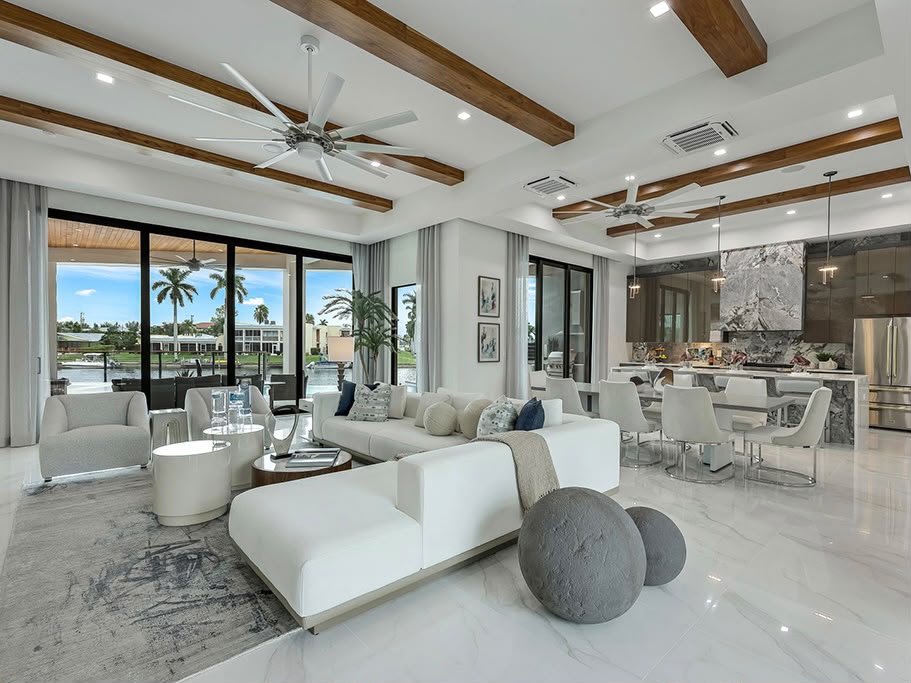 Living and dining area cleaned by The Golden Touch Shine Co